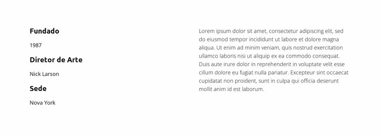 Um pouco sobre nós Modelo de uma página