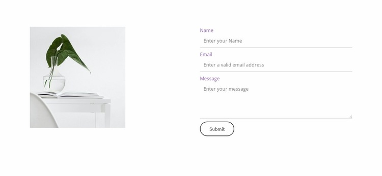 Use the form Website Mockup