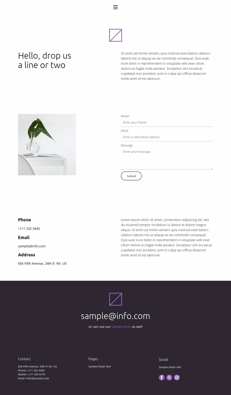 Drop us a line or two Website Template
