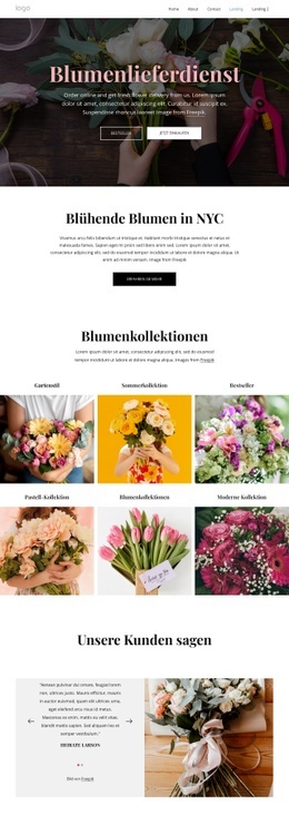 Responsives HTML5 Für Wir Machen Das Blumenverschicken Zum Vergnügen