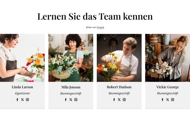 Floristen-Team Website-Vorlage