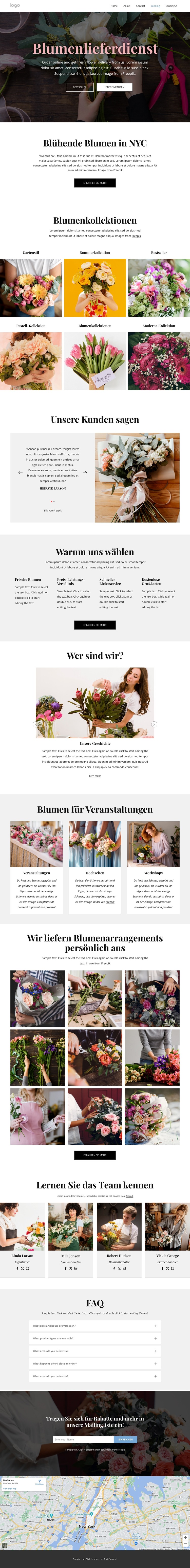 Wir machen das Blumenverschicken zum Vergnügen Website-Vorlage