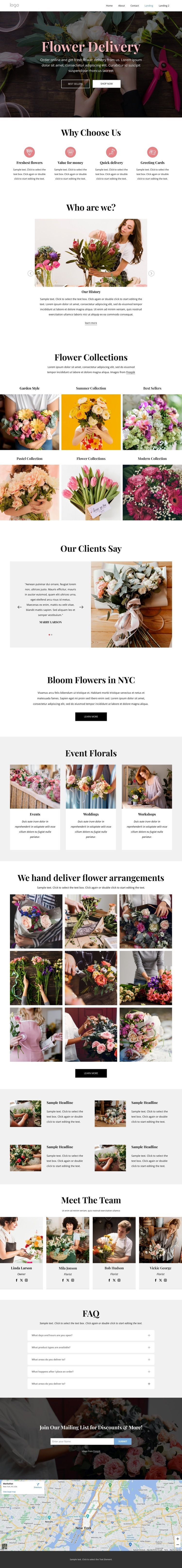 We make sending flowers fun Homepage Design