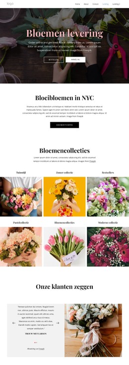 CSS-Rastersjabloonkolom Voor Wij Maken Het Versturen Van Bloemen Leuk