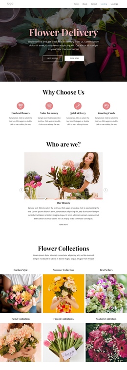 We Make Sending Flowers Fun One Page Template