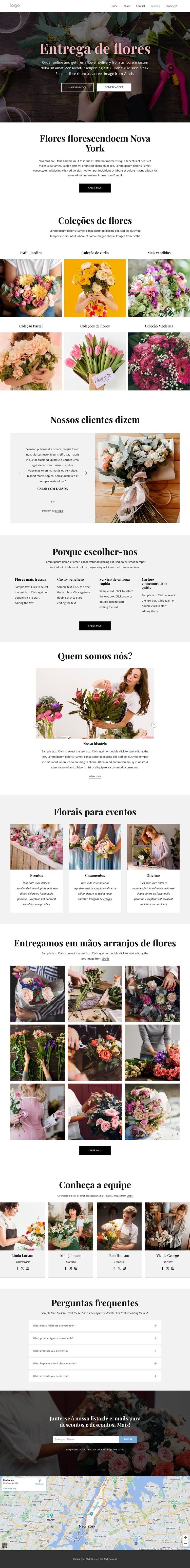 Tornamos o envio de flores divertido Design do site