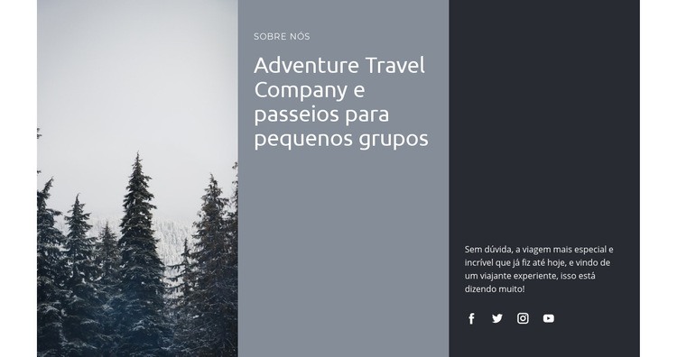 Safaris e expedições Design do site