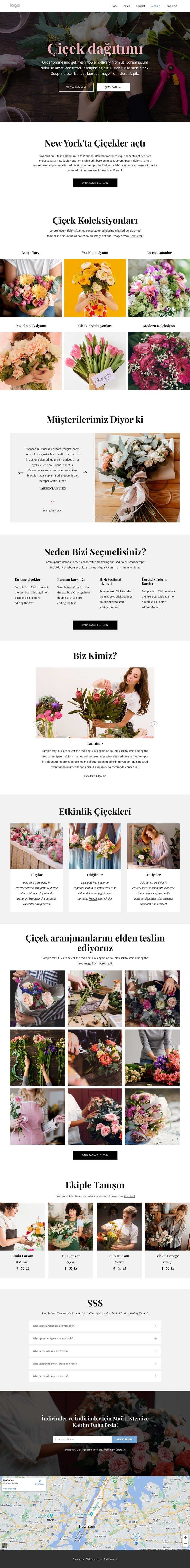 Çiçek göndermeyi eğlenceli hale getiriyoruz Web Sitesi Şablonu