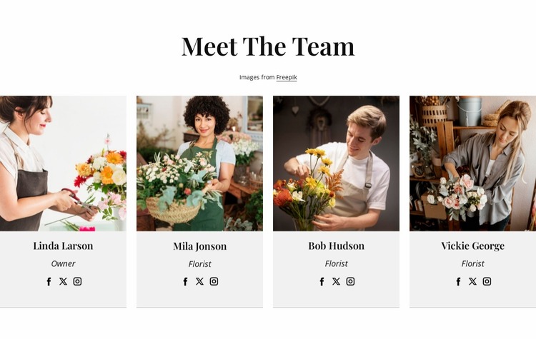 Florist team Website Mockup