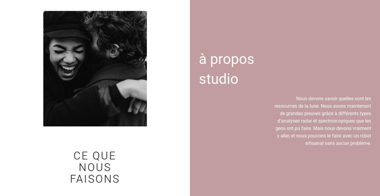 Ce que nous faisons en studio Thème WordPress