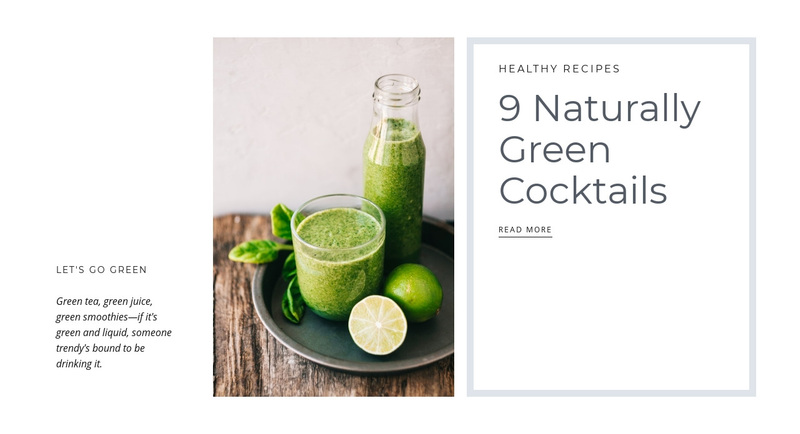 Green cocktails Web Page Design