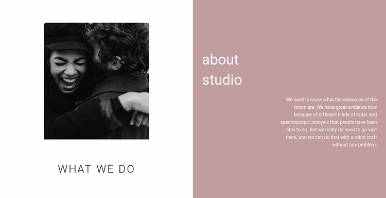 What we do in studio Landing Page