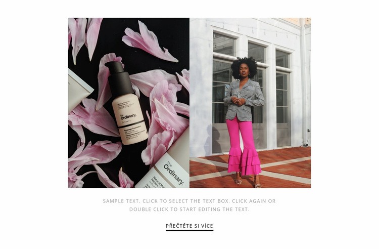 Růžová barva v oblečení Šablona webové stránky