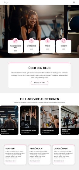 Unser Full-Service-Fitnessstudio - HTML Website Builder