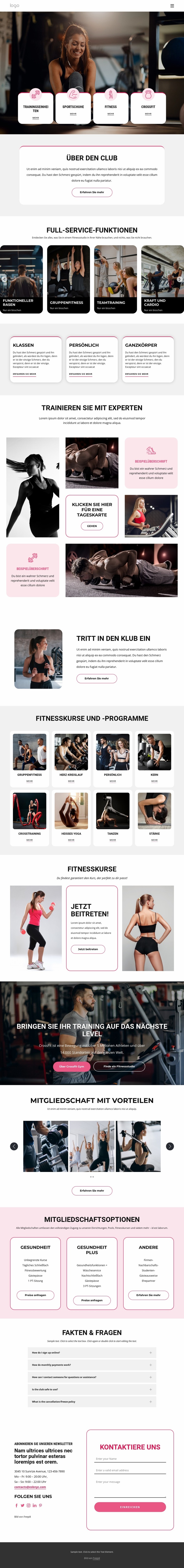 Unser Full-Service-Fitnessstudio Joomla Vorlage