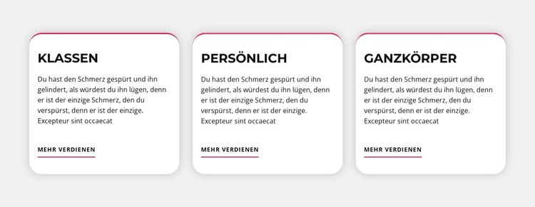 Text in 3 Spalten Website-Vorlage