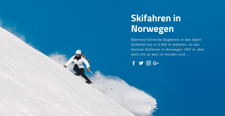Skifahren in Norwegen Website-Vorlage