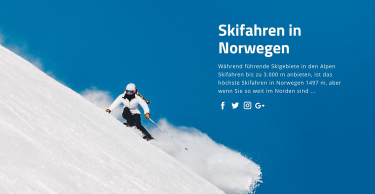 Skifahren in Norwegen WordPress-Theme