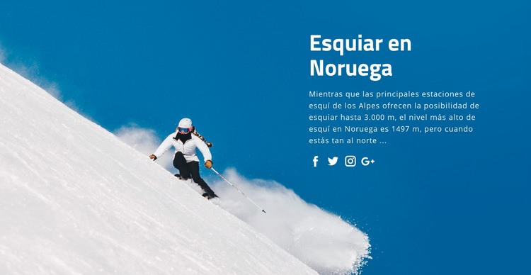 Esquiar en Noruega Plantilla HTML5