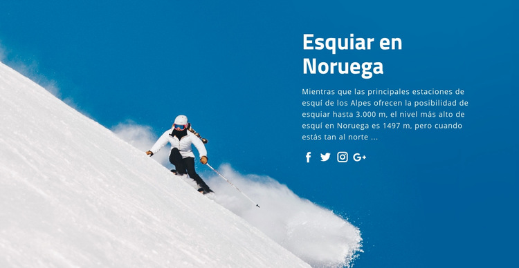 Esquiar en Noruega Plantilla de sitio web