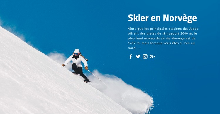Skier en Norvège Maquette de site Web