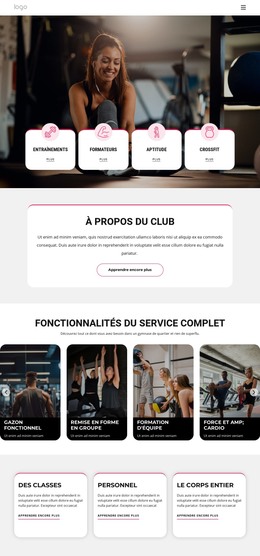 Notre Salle De Sport À Service Complet - Modèle De Page HTML