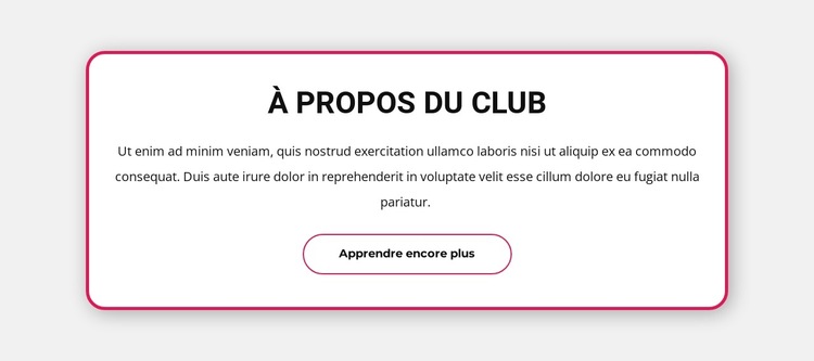 Bloc de texte avec bordure Modèle de site Web