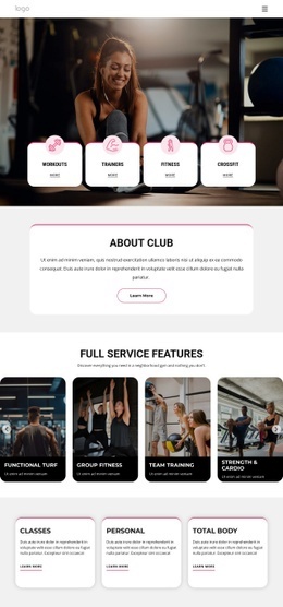 Our full-service gym - Html Code Example by Nicepage