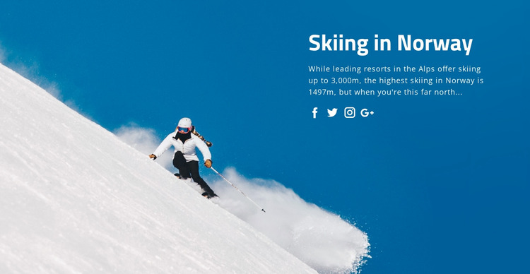 Skiing in Norway Html Website Builder