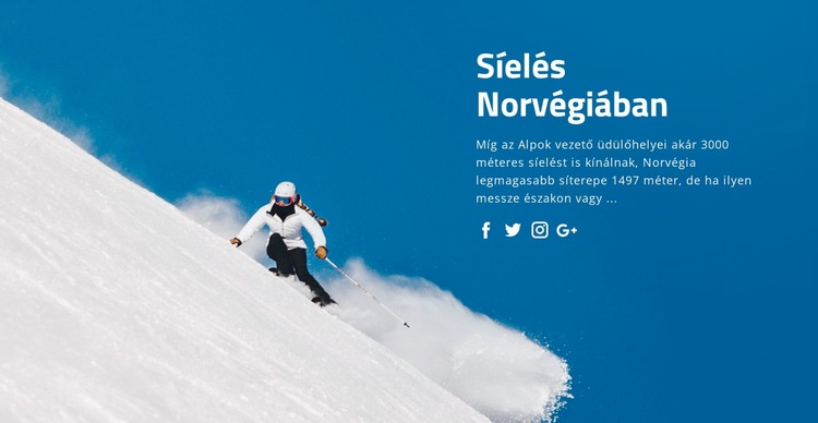Síelés Norvégiában CSS sablon