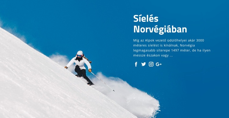Síelés Norvégiában HTML Sablon