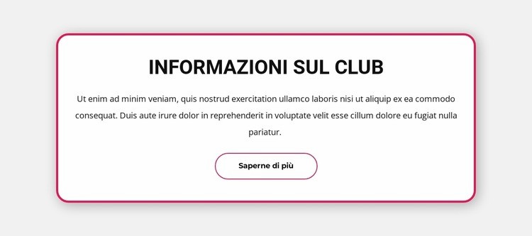 Blocco di testo con bordo Un modello di pagina