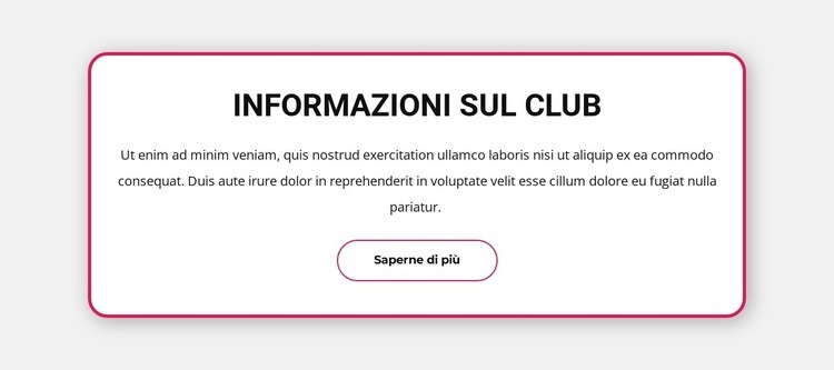 Blocco di testo con bordo Pagina di destinazione