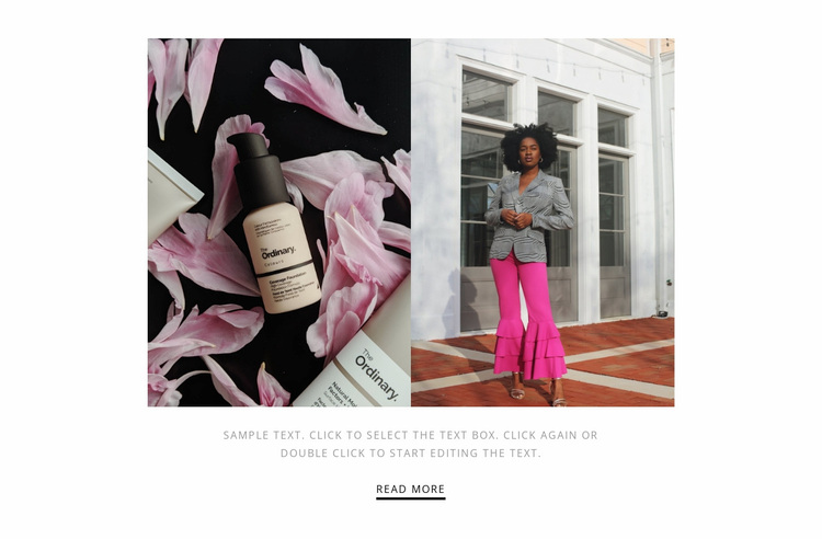 Roze kleur in kleding Website ontwerp