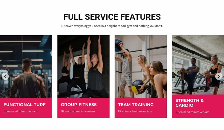 Full service features Landing Page