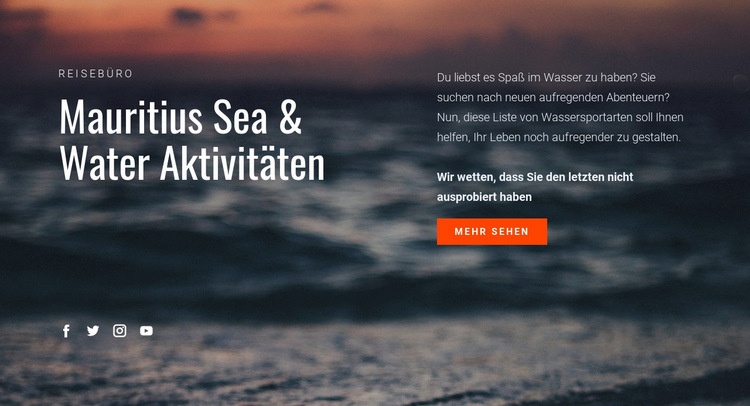 Wasseraktivitäten HTML5-Vorlage