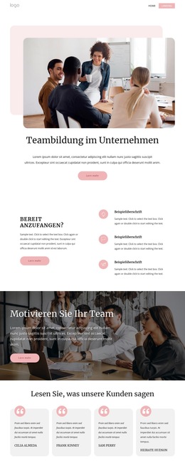 Teambildung Im Unternehmen – Fertiges Website-Design