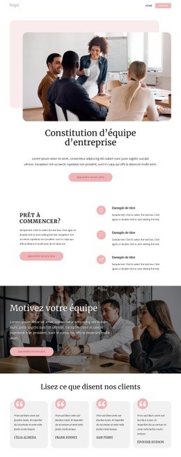 Constitution D'Équipe En Entreprise - Conception De Sites Web Professionnels