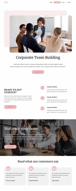 Corporate Team Building - HTML Writer