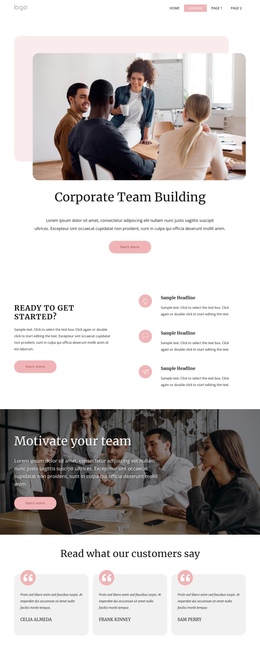 Corporate Team Building One Page Template