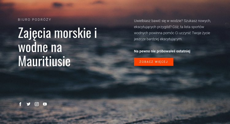 Sporty wodne Szablon witryny sieci Web