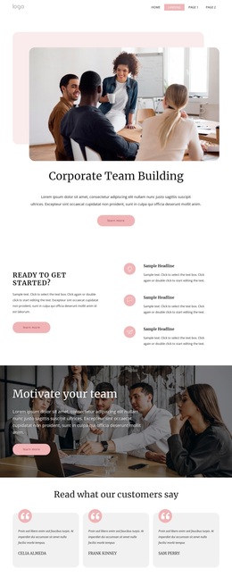 Corporate Team Building - Free Website Template