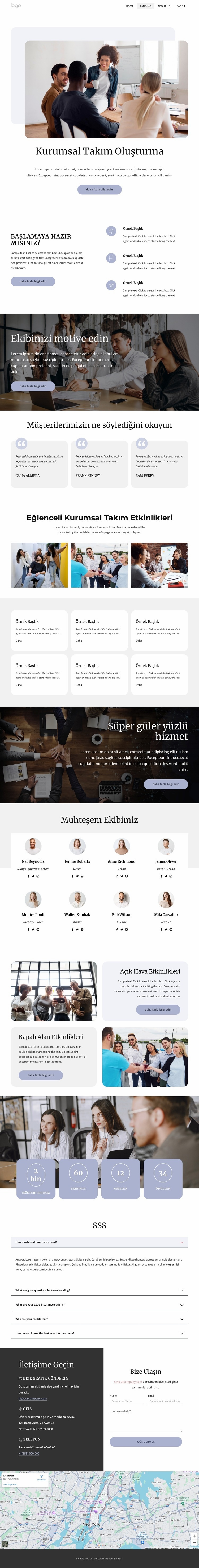 Kurumsal ekip oluşturma Html Web Sitesi Oluşturucu