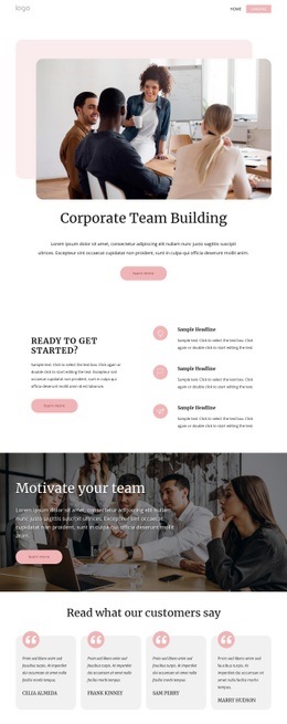 Corporate Team Building Wix Template Alternative
