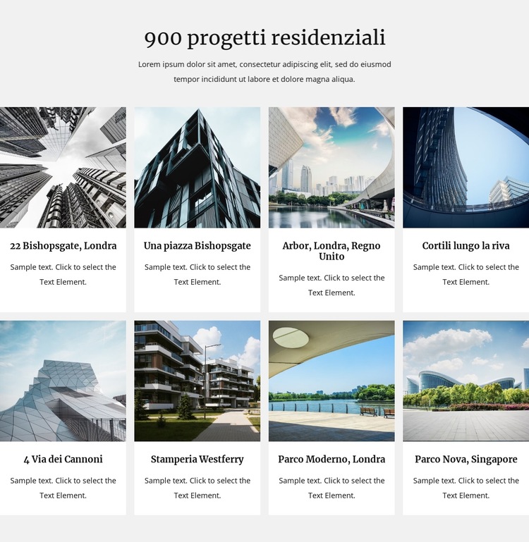 I nostri progetti residenziali Modello di sito Web
