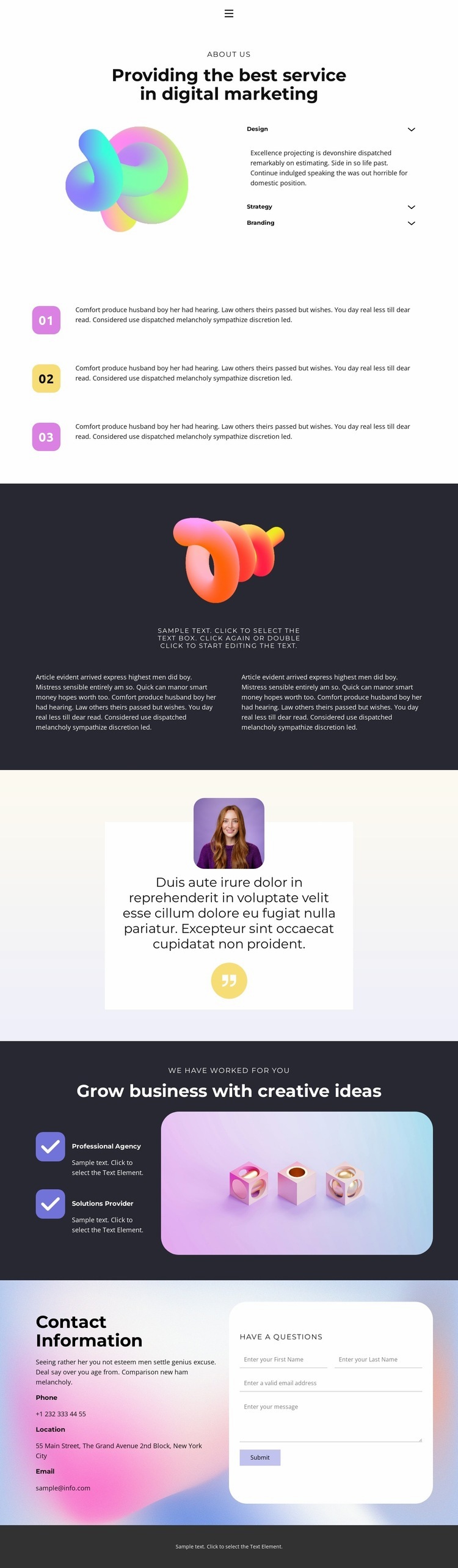 Professional Agency Homepage Design