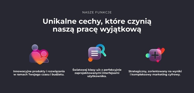 Unikalne cechy Szablon HTML5