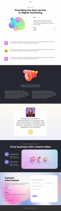 Ideas in creative portfolio Website Template