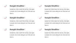 Checkt Text Texts with check icons - Template by Nicepage