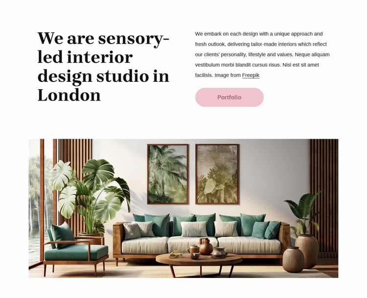 We are interior design studio Website Mockup